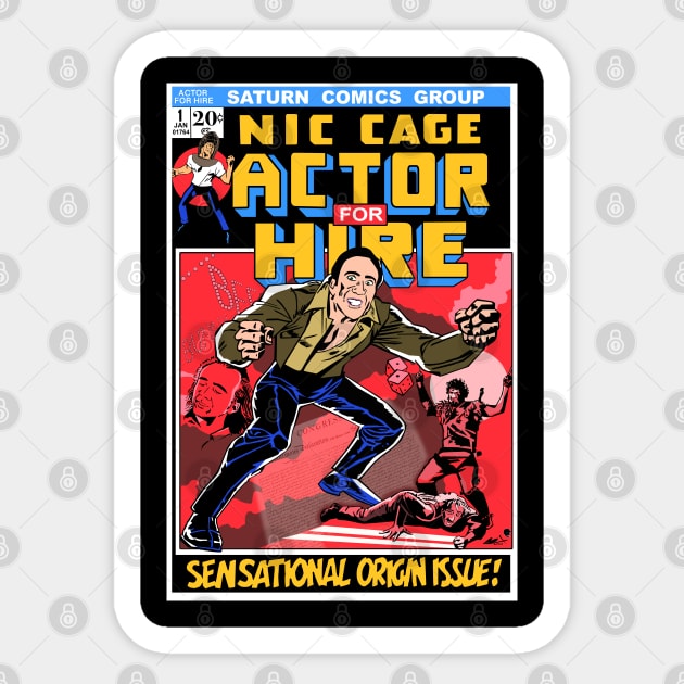 Nic Cage: Actor for Hire Sticker by sinistergrynn